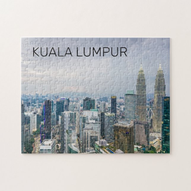 Kuala Lumpur Malaysia Skyline Vintage Souvenir Pussel (Horisontell)