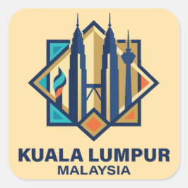 Kuala Lumpur Malaysia Southeast Asia Fyrkantigt Klistermärke