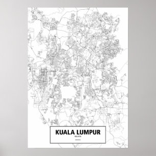 Kuala Lumpur, Malaysia (svart på vitt, anpassnings Poster