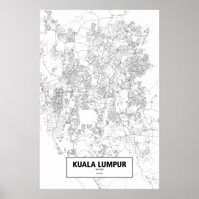 Kuala Lumpur, Malaysia (svart på vitt) Poster (Framsidan)