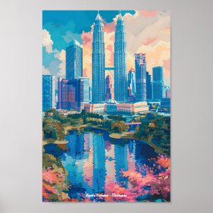 Kuala Lumpur Malaysia Vintage resor Poster