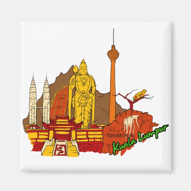 Kuala Lumpur - Mayalsia.png Magnet (Framsidan)
