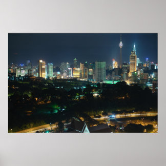 Kuala Lumpur Nightscape Large Giclee Print på Canv Poster