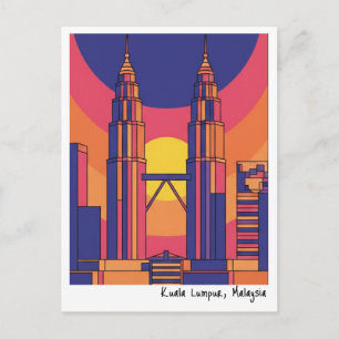 Kuala Lumpur Petronas tvillingtorn Vykort