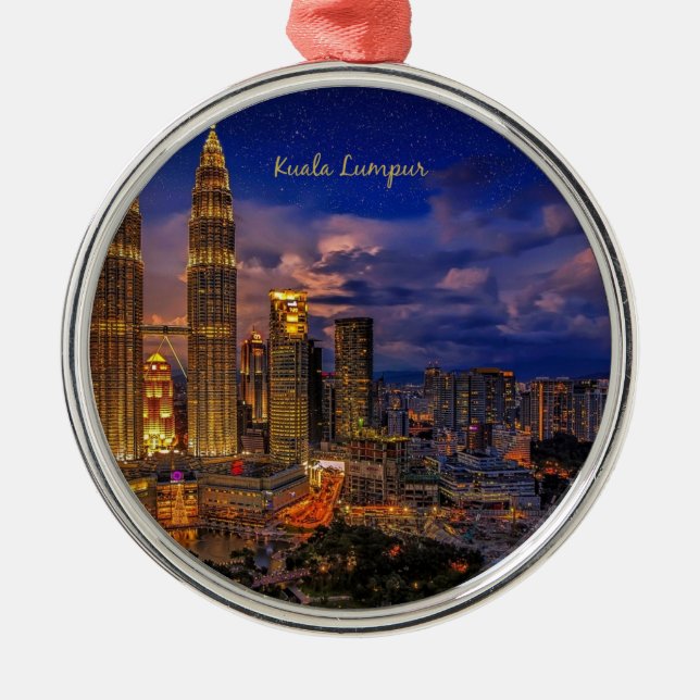 Kuala Lumpur, Petronas Twin Torn Julgransprydnad Metall (Framsidan)