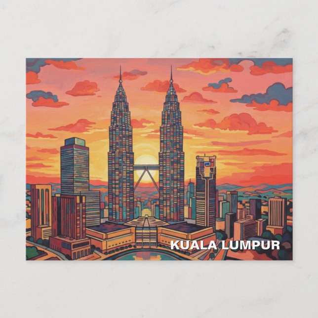 Kuala Lumpur Petronas Twin Towers  Vykort (Framsida)