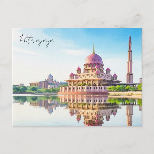 Kuala Lumpur Putra Mosque Putrajaya Malaysia Vykort (Framsida)