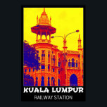 Kuala Lumpur Railway Station Pop Art Poster<br><div class="desc">Den gamla järnvägen Kuala Lumpur station är en av Malaysias mest berömd historiska landmärken. Den byggdes 1910 i Anglo-Mughal architectural stil och designad av AB Hubback. Du hittar mer information på min webbplats: http://www.malaysia-traveler.com/kl-railway-station.html Min poster innehåller både popup-konst och vintage resor poster influenser för ett verkligt unikt utseende.</div>