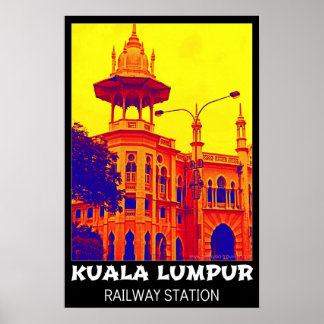 Kuala Lumpur Railway Station Pop Art Poster