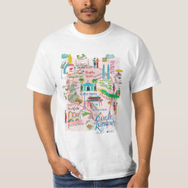 Kuala Lumpur rosa illustrativ resa karta T Shirt