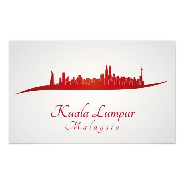 Kuala Lumpur skyline in red Fototryck (Framsidan)