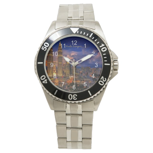 Kuala Lumpur skyline nattetid Armbandsur (Framsida)