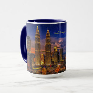 Kuala Lumpur skyline nattetid Mugg