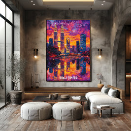 Kuala Lumpur Skyline - Vibrant Malaysian Wall Art Poster