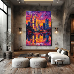 Kuala Lumpur Skyline - Vibrant Malaysian Wall Art Poster