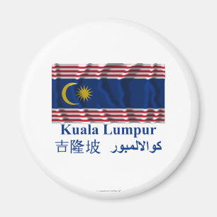 Kuala Lumpur som vinkar flagga med namn Magnet
