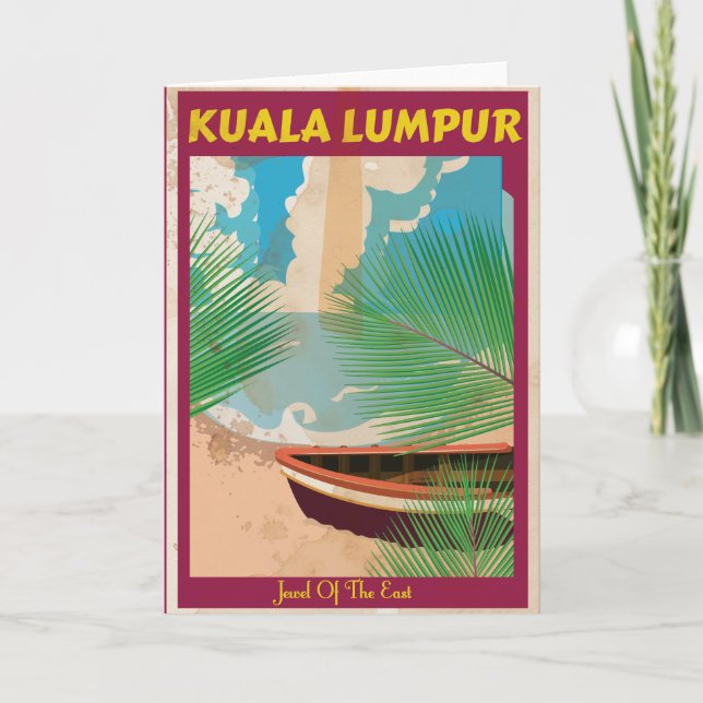 Kuala Lumpur vintage reseaffisch Helgkort (Framsida)