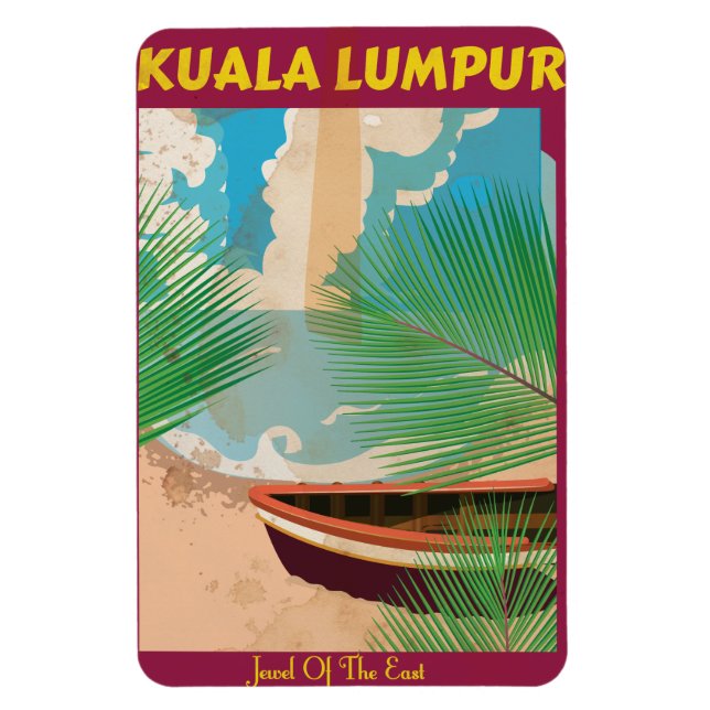 Kuala Lumpur vintage reseaffisch Magnet (Vertikal)