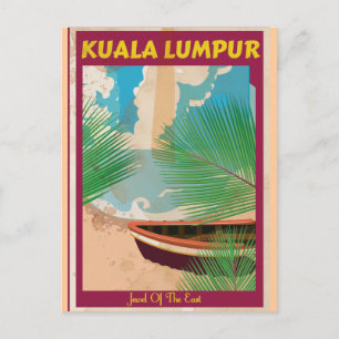 Kuala Lumpur vintage reseaffisch Vykort