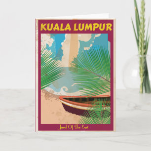 Kuala Lumpur vintage resor poster Helgkort