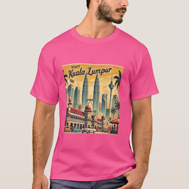 Kuala Lumpur Vintage resor Poster T Shirt (Framsida)