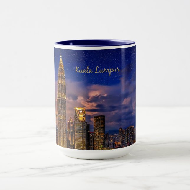 Kuala Lumpurs siluett på natten Mugg (Center)