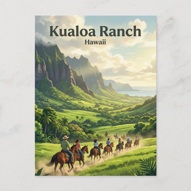 Kualoa Ranch Hawaii Vykort (Framsida)