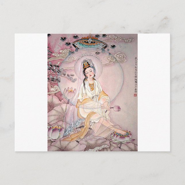 Kuan Yin; Buddistisk gudinna av medkänsla Vykort (Framsida)