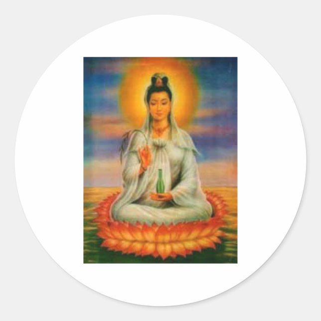 kuan yin-dekal runt klistermärke (Framsida)