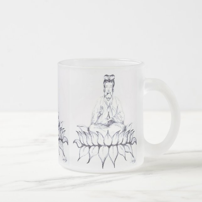 Kuan Yin frostad Glass mugg (Höger)