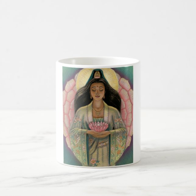 Kuan Yin gudinna av medkänsla Kaffemugg (Center)