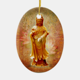 Kuan Yin Julgransprydnad Keramik