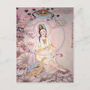 Kuan Yin Kompassionerade buddistiska gudinna Vykort