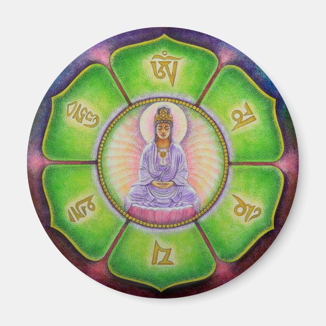 Kuan Yin "Om Mani Padme Hum" Magnet (Framsidan)
