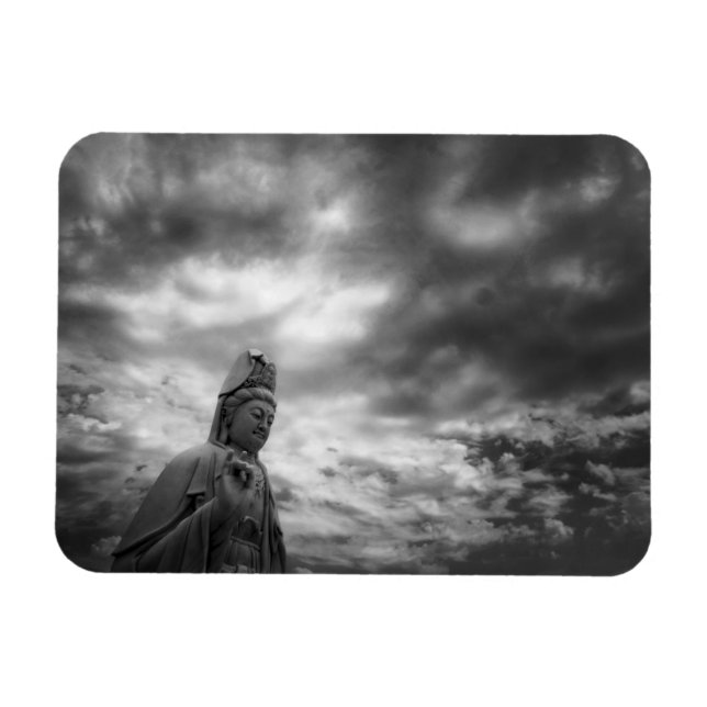 Kuan Yin Statue Fine Art Photograph Magnet (Horisontell)