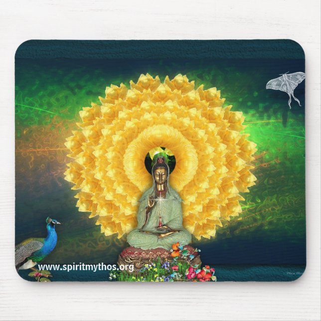 Kuan Yin väggTapestry Musmatta (Framsidan)