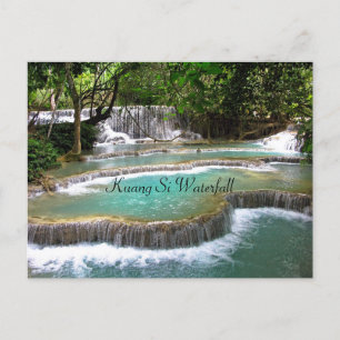 Kuang Si Waterfall, natur, Vykort