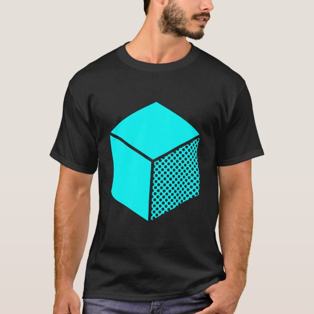 Kub - cyan på Mörken Tröja (Framsida)