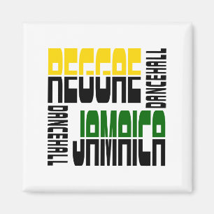 Kub för ReggaeJamaica dansställe, 3 färger Magnet