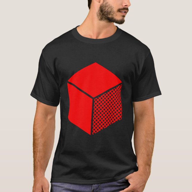Kub - Röd på Mörken Tee Shirt (Framsida)