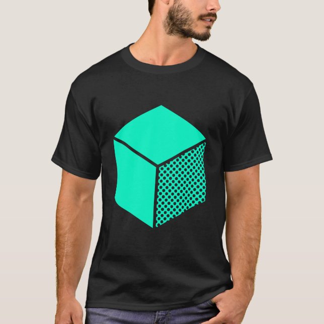 Kub - turkos på mörk t shirt (Framsida)