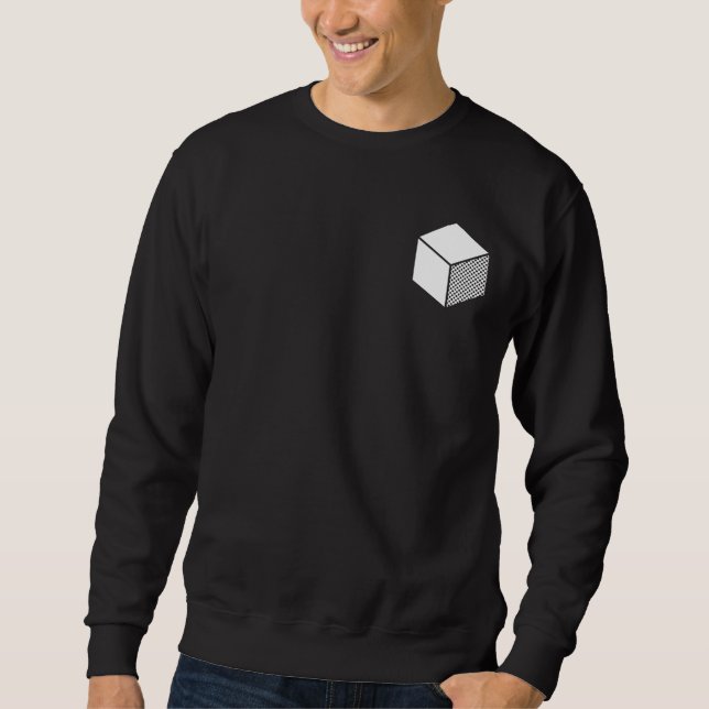 Kub - vit på Mörken Sweatshirt (Framsida)