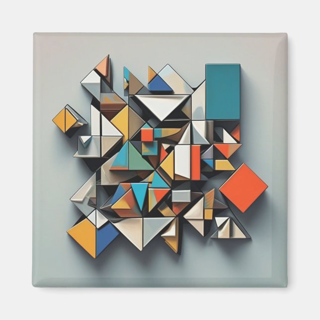 Kuba Abstrakt Art Colorful Dynamic Unique Magnet (Framsidan)