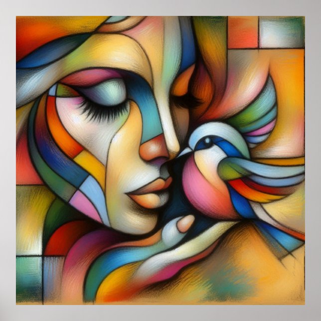 Kuba, Abstrakt, modern, Poster, konst Poster (Framsidan)