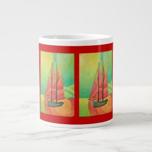 Kuba Abstrakt Sailing Boat Geometric Art Jumbo Mugg