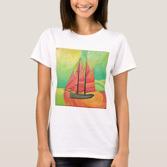 Kuba Abstrakt Sailing Boat Geometric Art Tröja (Framsida)