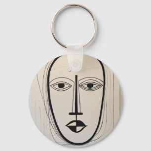 Kuba Ansikte art - abstrakt design Nyckelring