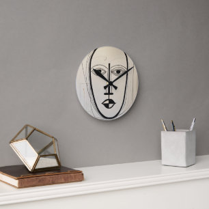 Kuba Ansikte art - abstrakt design Rund Klocka