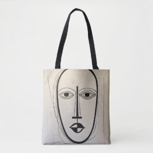 Kuba Ansikte Art Tote Bag - Unik abstrakt design Tygkasse