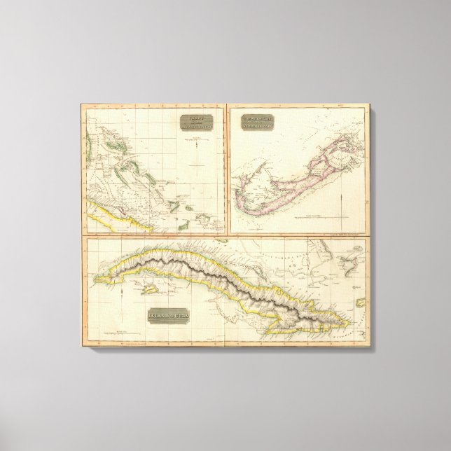 Kuba, Bahama I, Bermudas Canvastryck (Framsida)